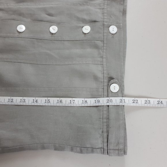 Spanner Taupe Button Down Linen Top - Picture 9 of 13